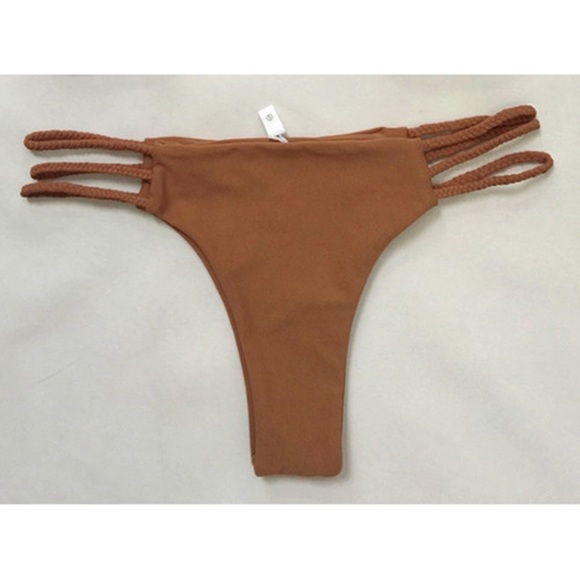 ‘Nova’ Tan rose gold strappy braided cheeky bikini - Picture 5 of 6