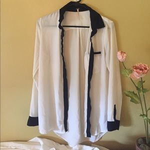 Free people tuxedo blouse