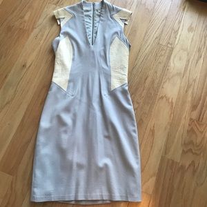 Lilac Helmut Lang dress with leather detail.