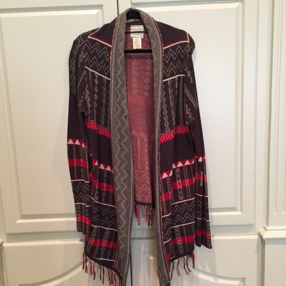 Fringe patterned cardigan