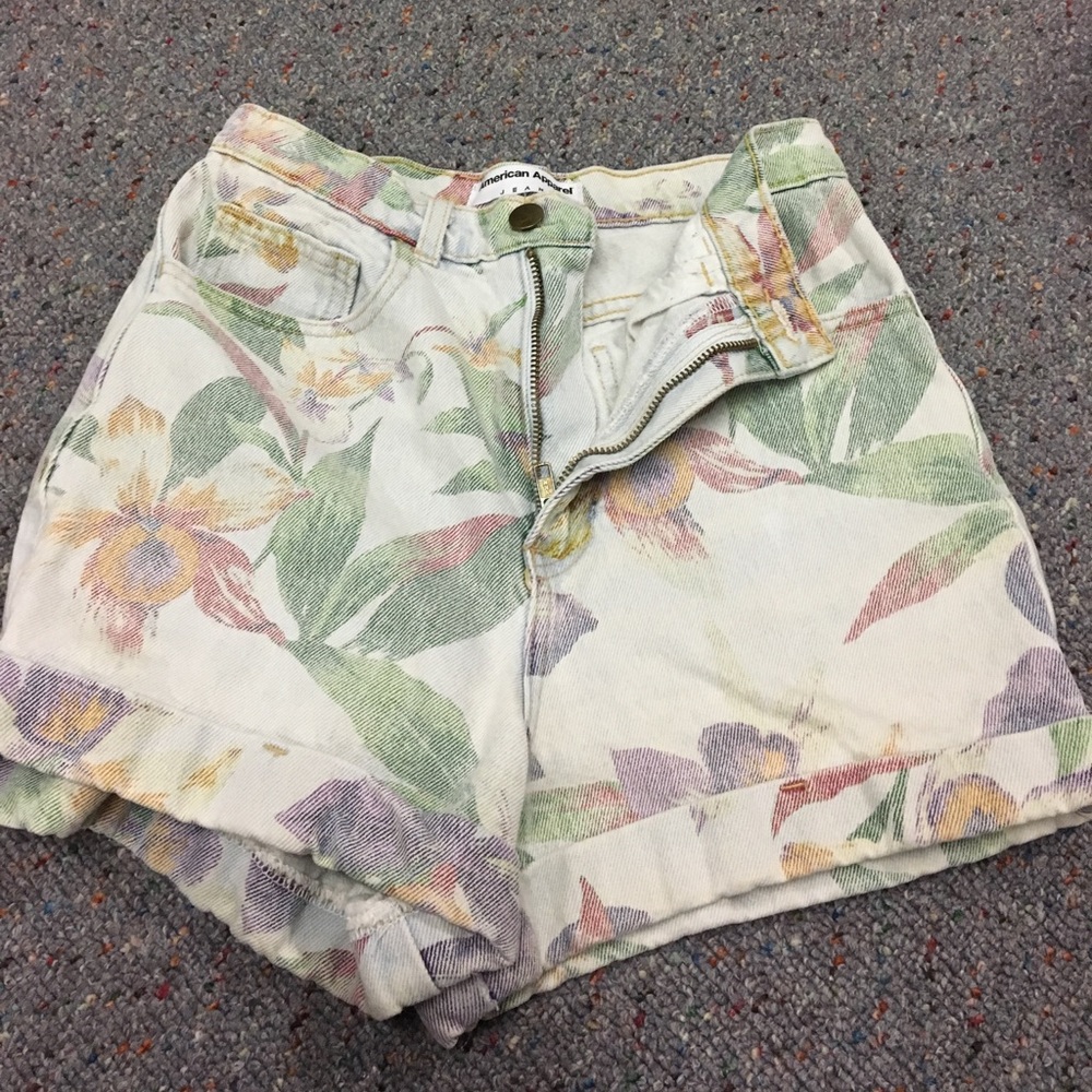 High rise floral American apparel shorts