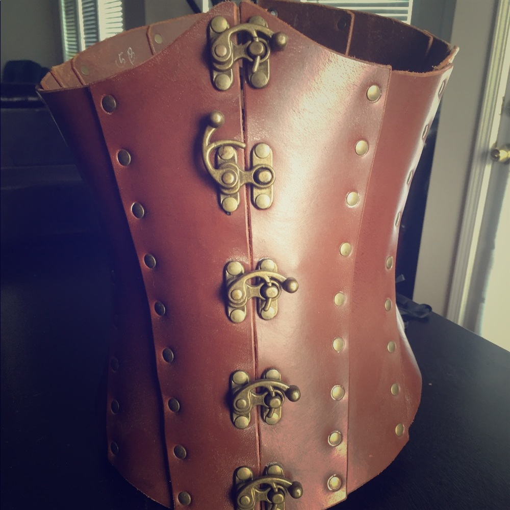 Hand made leather underbust corset