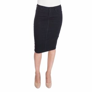EUC High Waist Denim Pencil Midi Skirt