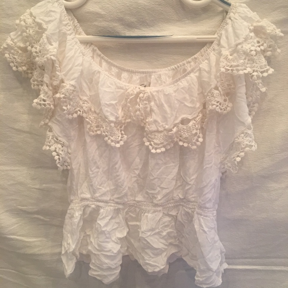 Off the Shoulder Lace Blouse
