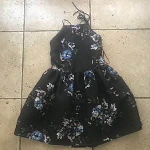 TOPSHOP || Black floral dress