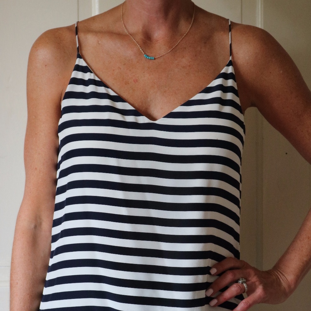 NEW!! JCREW Navy & White Striped Racerback Tank