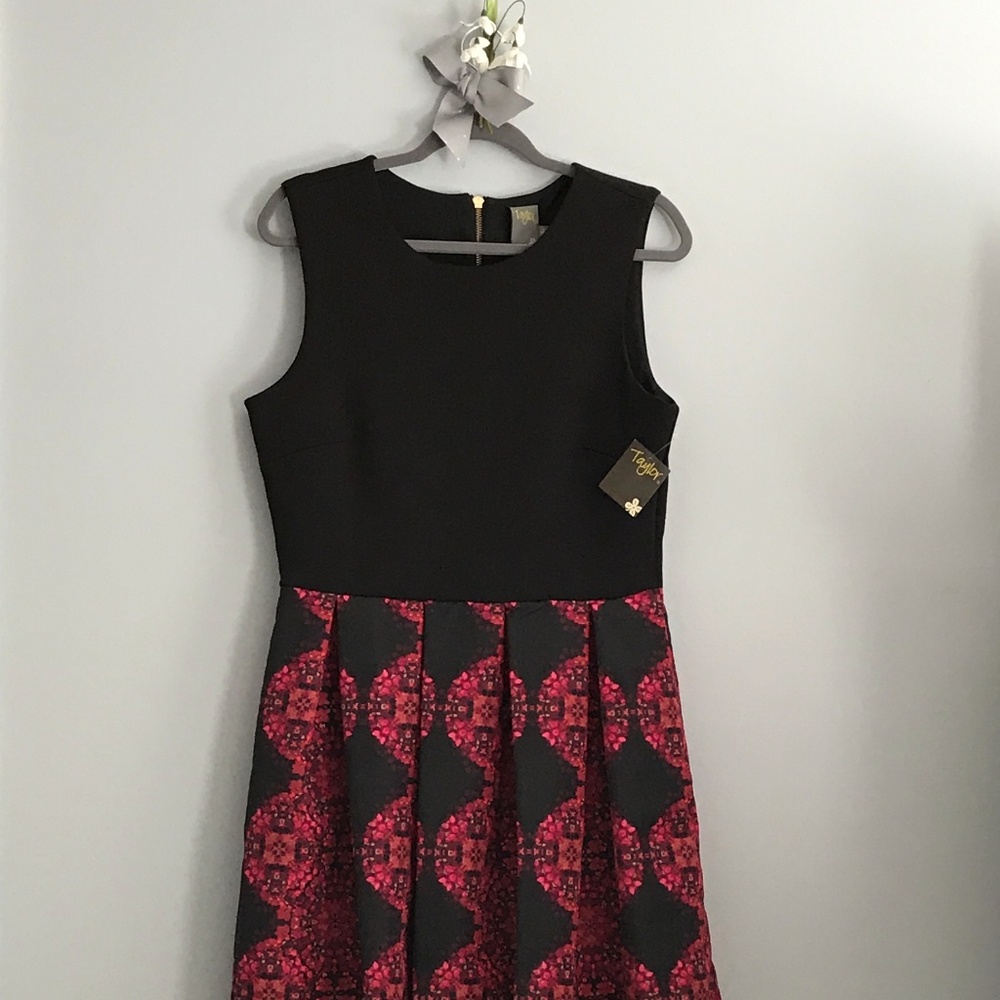 Taylor Black w/ Fuschia print Dress