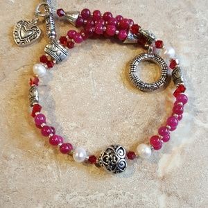 Natural Raw-Cut Indian Ruby Plus-Sized Anklet