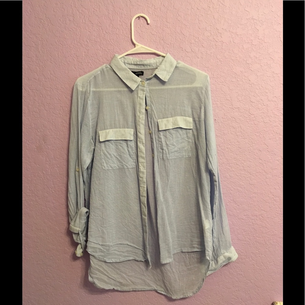 Shear striped button down