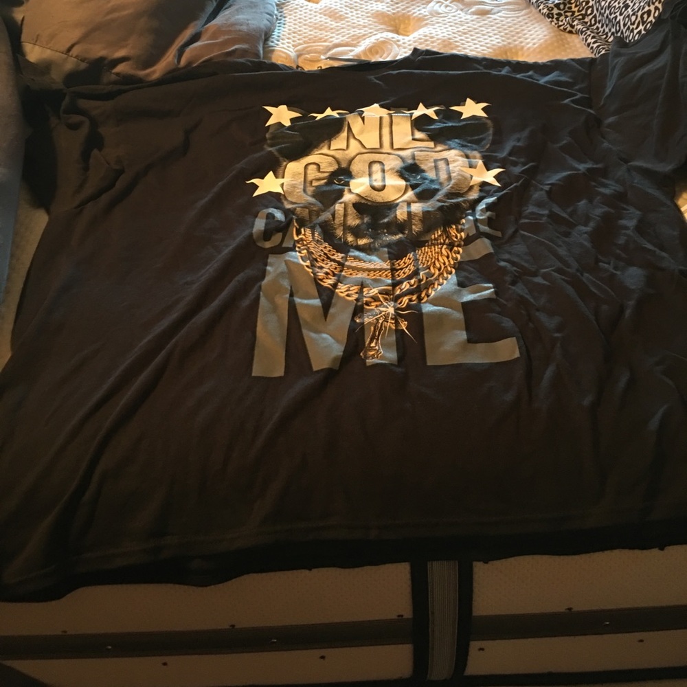 4X Black T Shirt. States Only God Can Judge Me