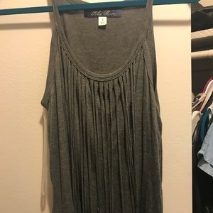Grey fringe tank top