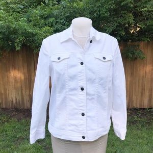 Eddie Bauer XL White Jean Jacket