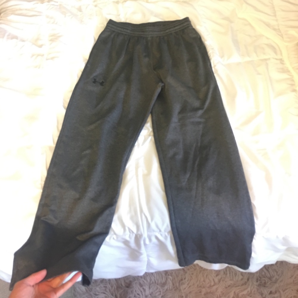 grey under armour boot cut sweatpants