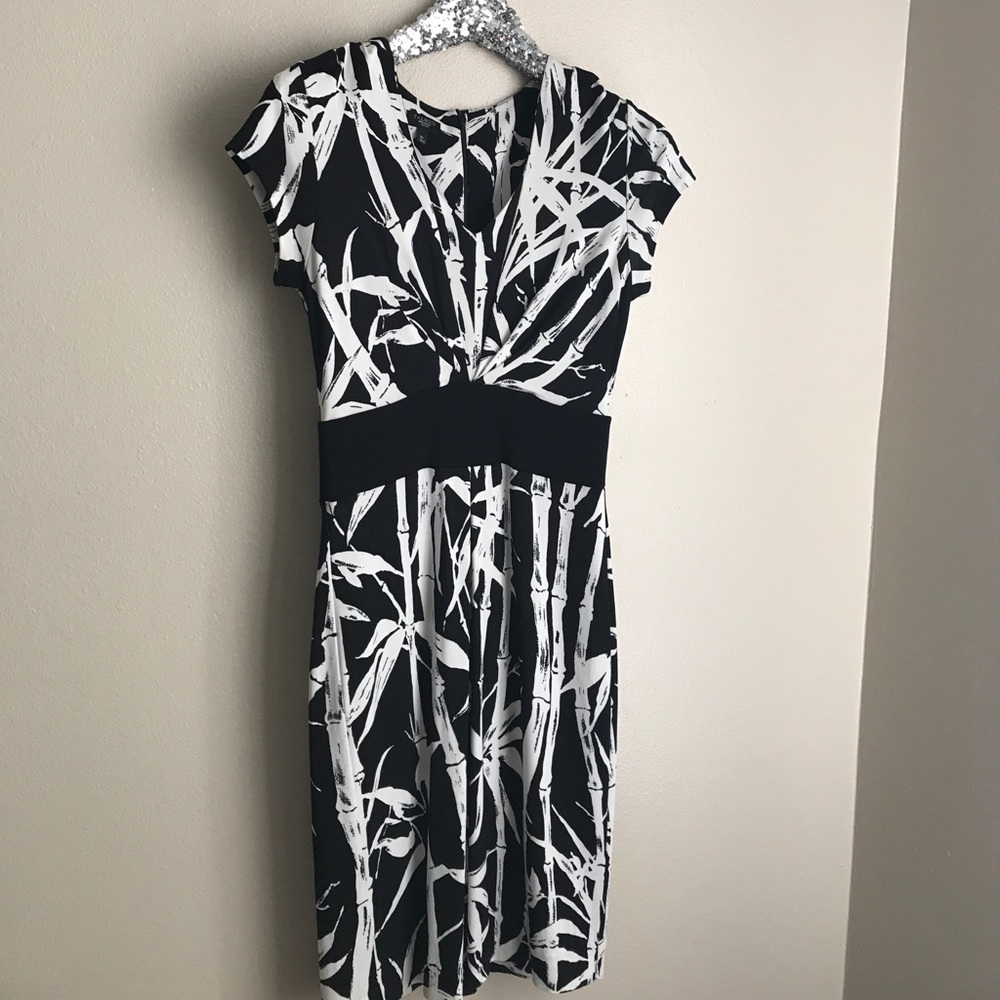 Black and cream bamboo talbots dress