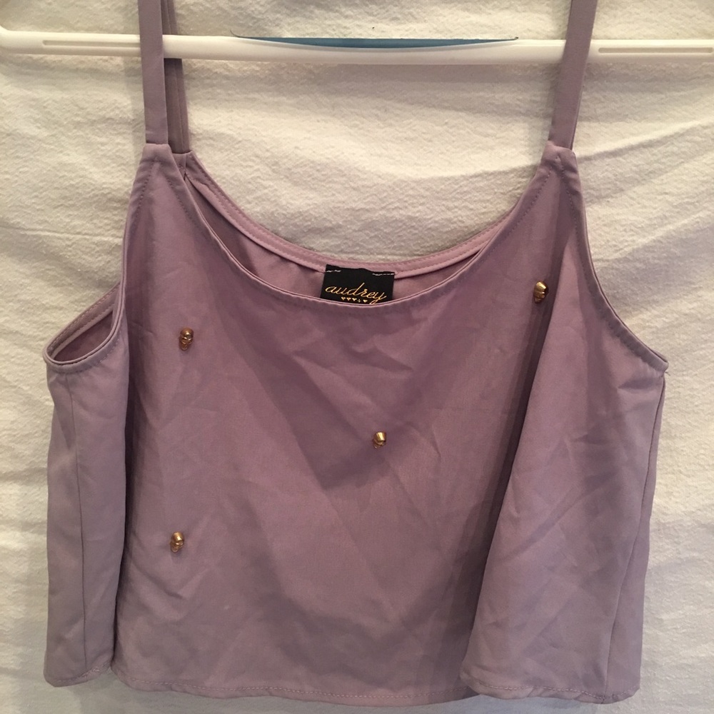 Lavender Skull Crop Top