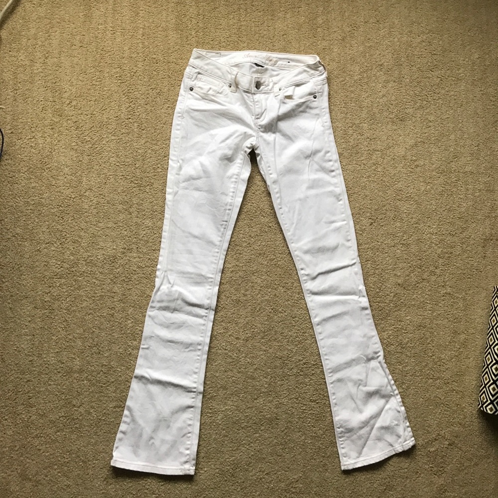 American Eagle White Boot Cut Jeans