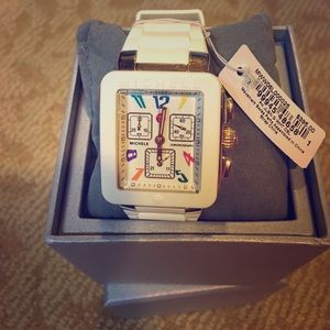 Michelle white silicone watch