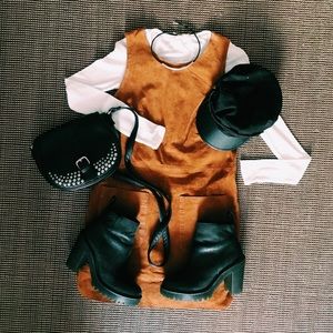 Forever21 Camel Colored Suede Dress