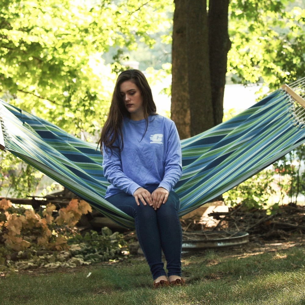 Sky blue CMU floral long sleeve