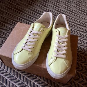 VEJA lemon yellow leather sneakers