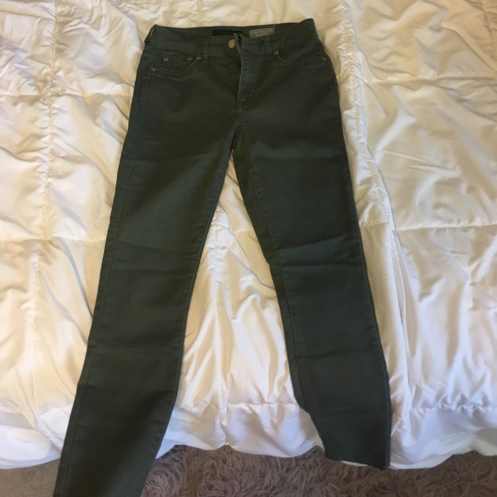 army green high waisted jeggings