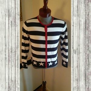 SOLD! TALBOTS Petites Stars Cardigan Medium