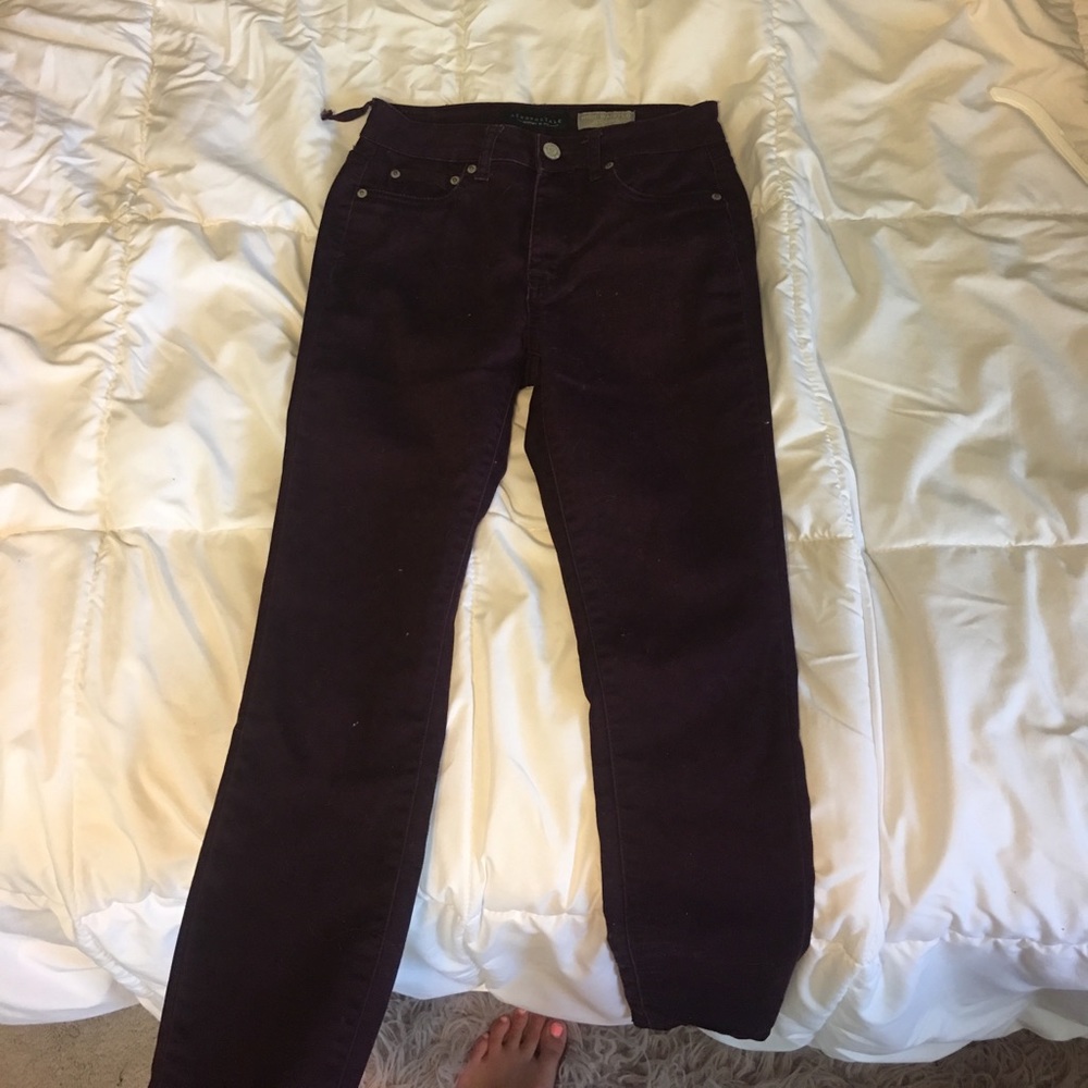 purple high waisted jeggings