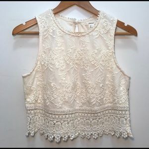 Cream Lace Forever 21 Crop Top