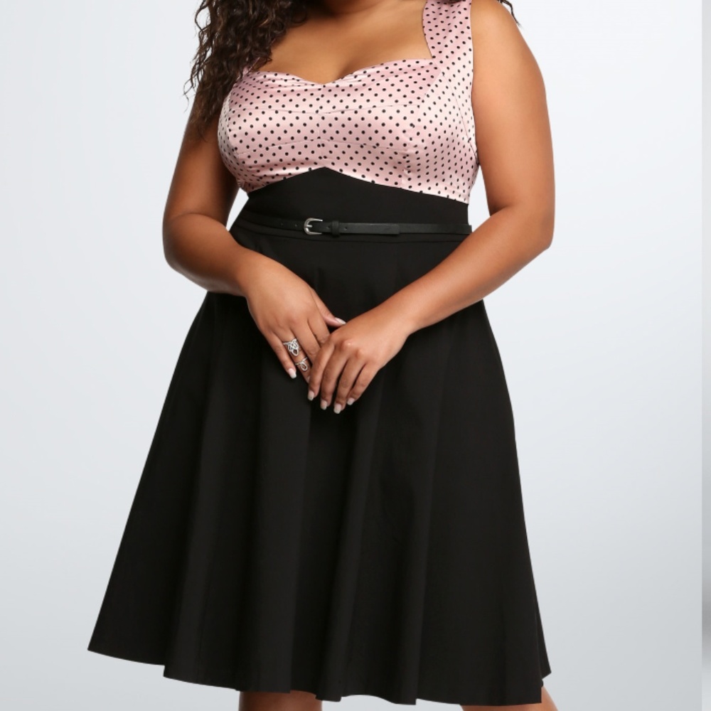 Torrid Polka Dot Pink Pin up Swing Dress