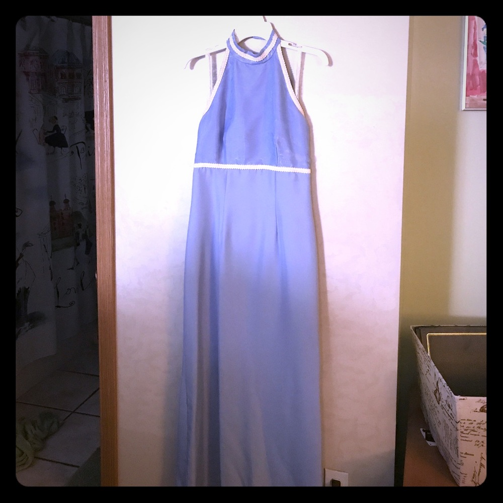 Custom made blue bridesmaid dress