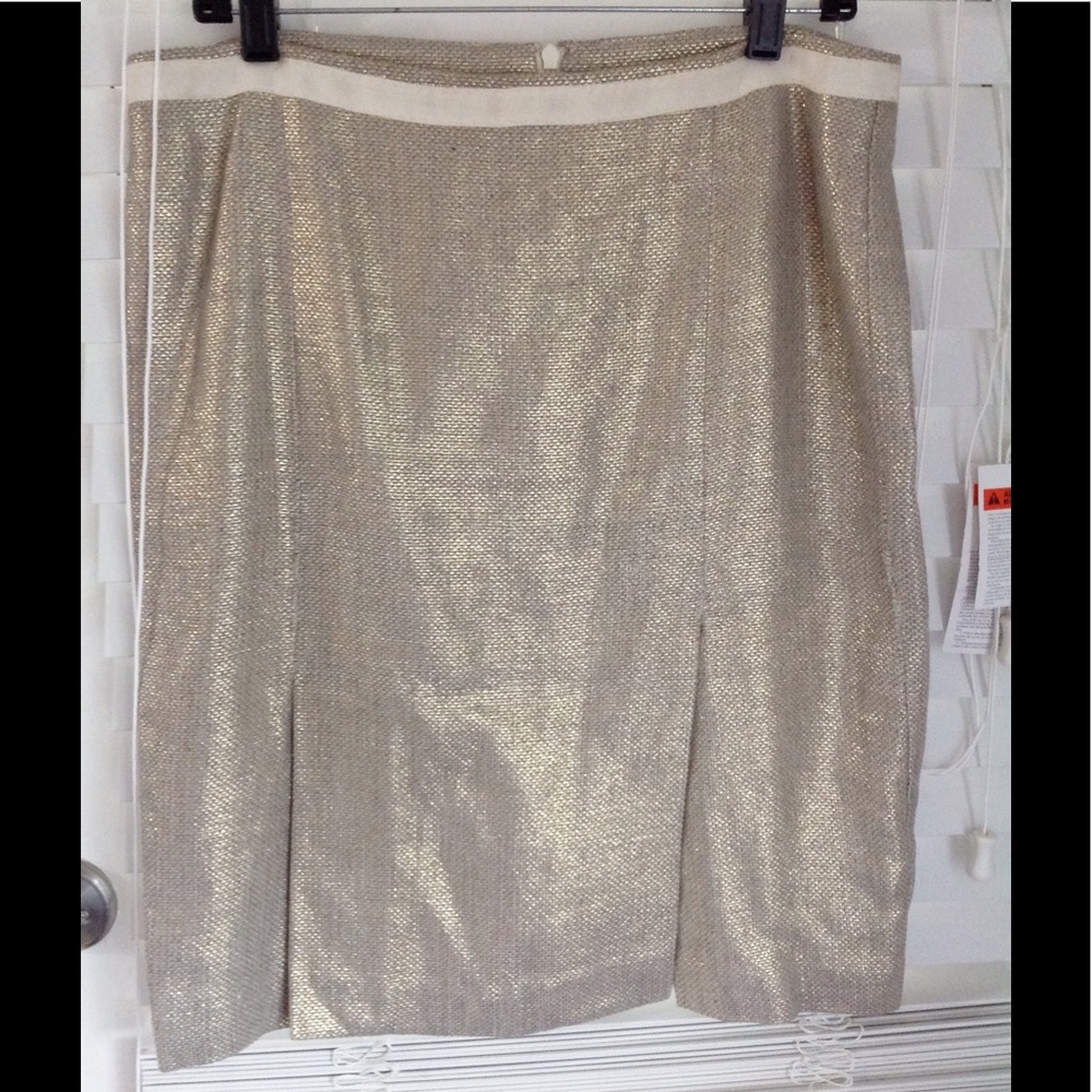 Tory Burch gold weave skirt