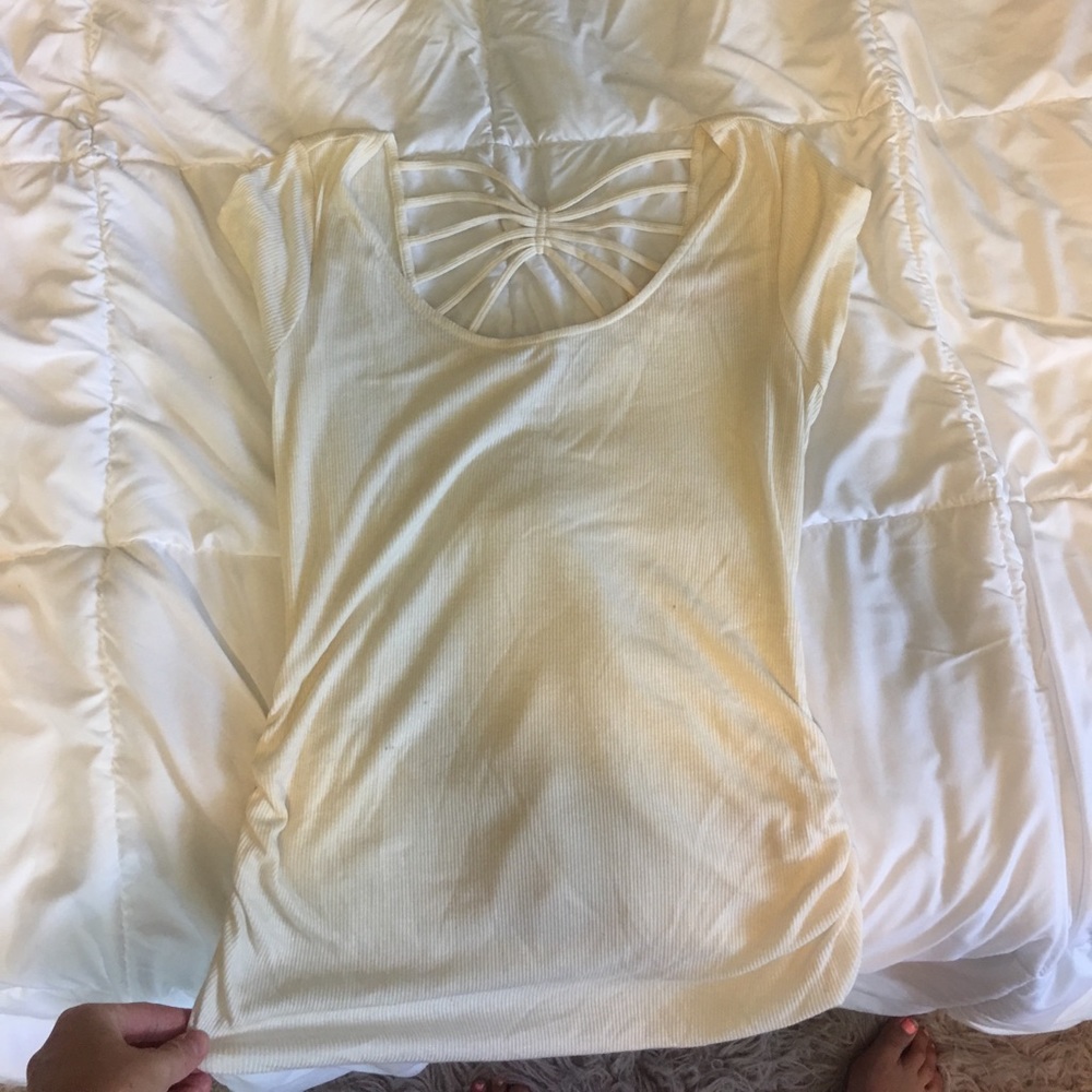cute lace up back shirt
