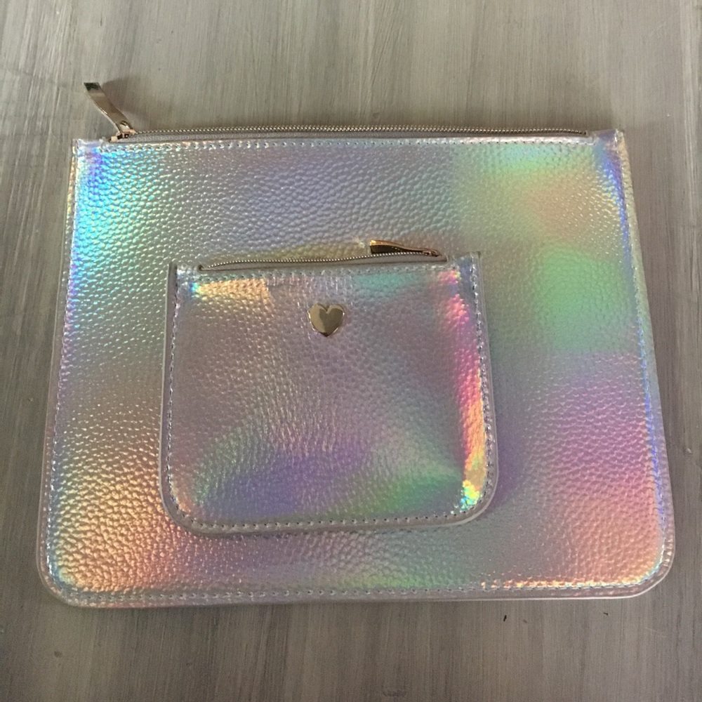 Iridescent bag and coin purse