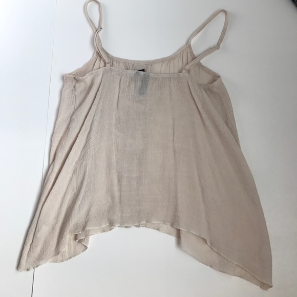 Casual cream colored tank w/  lace up front accent - Picture 5 of 5