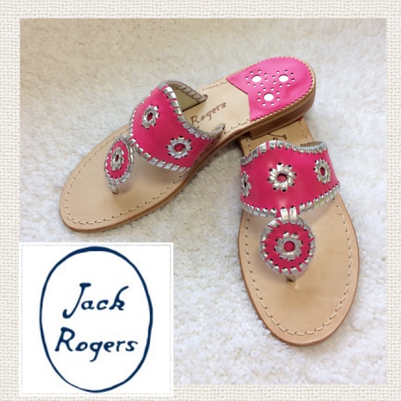 Jack Rogers Shoes - Adorable Jack Rogers Fuchsia/Silver Sandals