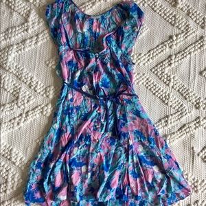 FREE PEOPLE button up, knee length dress. Size 8.