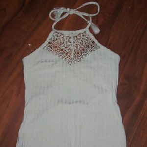 American Rag cream crochet bodysuit