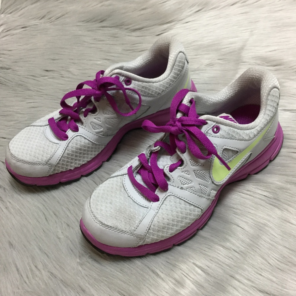 Nike Running Shoes - Purple,Gray,Yellow - Size 8