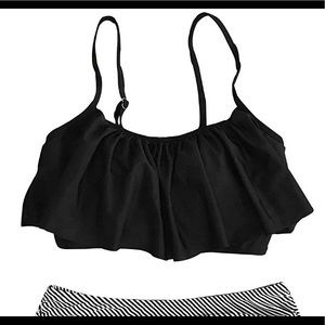 Black flowy bikini top