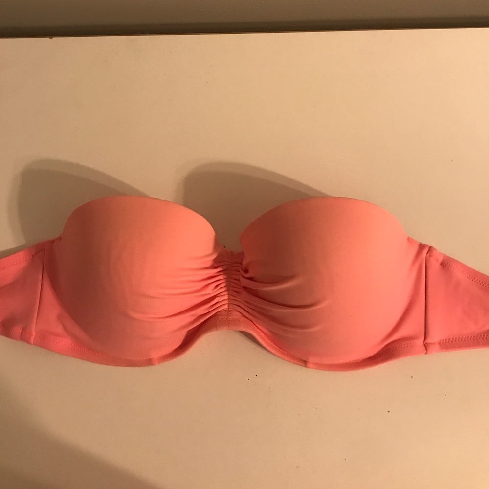 Pink, strapless Victoria's Secret bathing suit