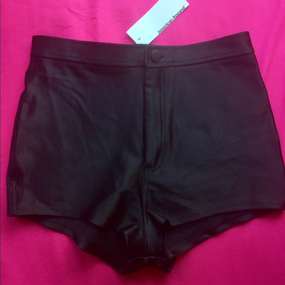 American Apparel Black Disco Shorts