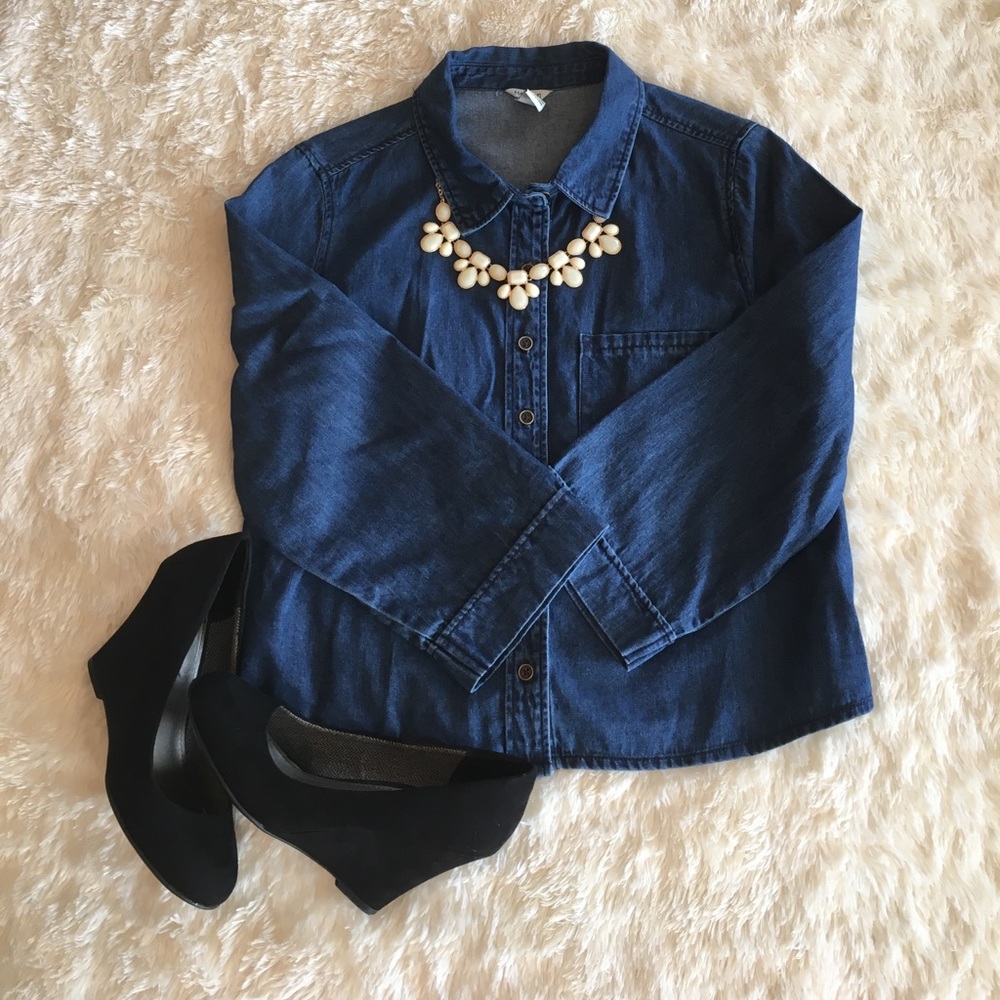 Denim Button Down Top