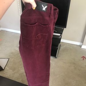 Burgundy jeans
