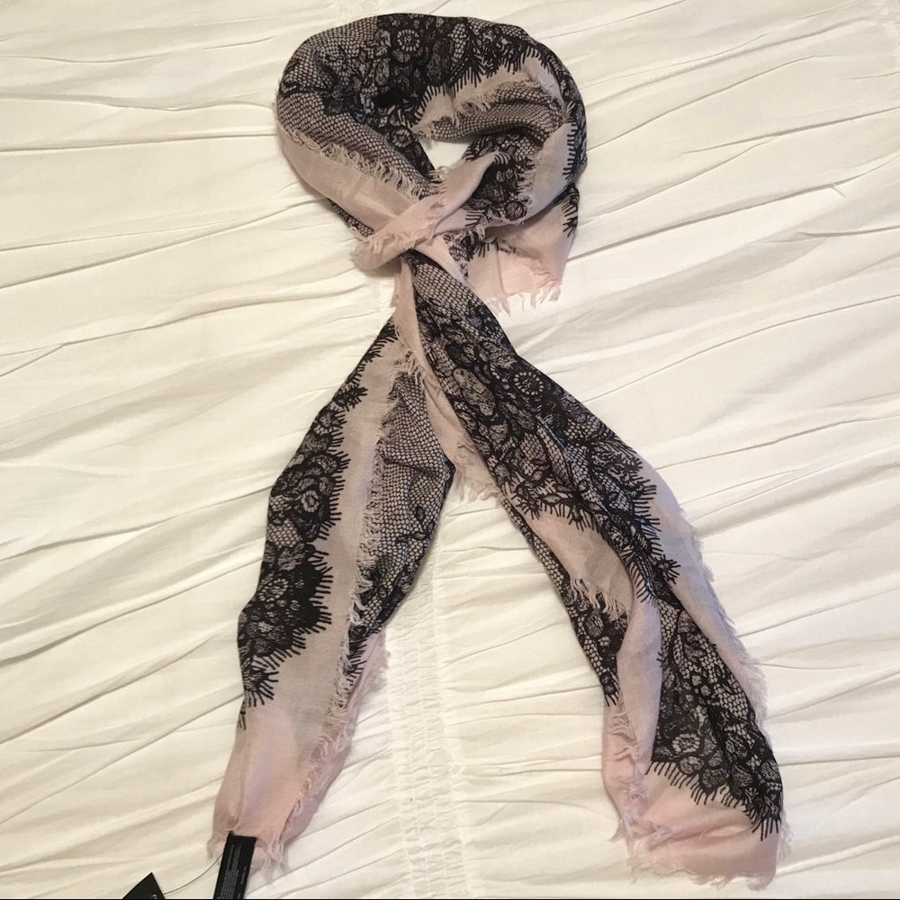Express Lavender/Black Lace Print Scarf & Wrap 💜