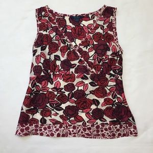 Boden Silk Roses Sleeveless Blouse