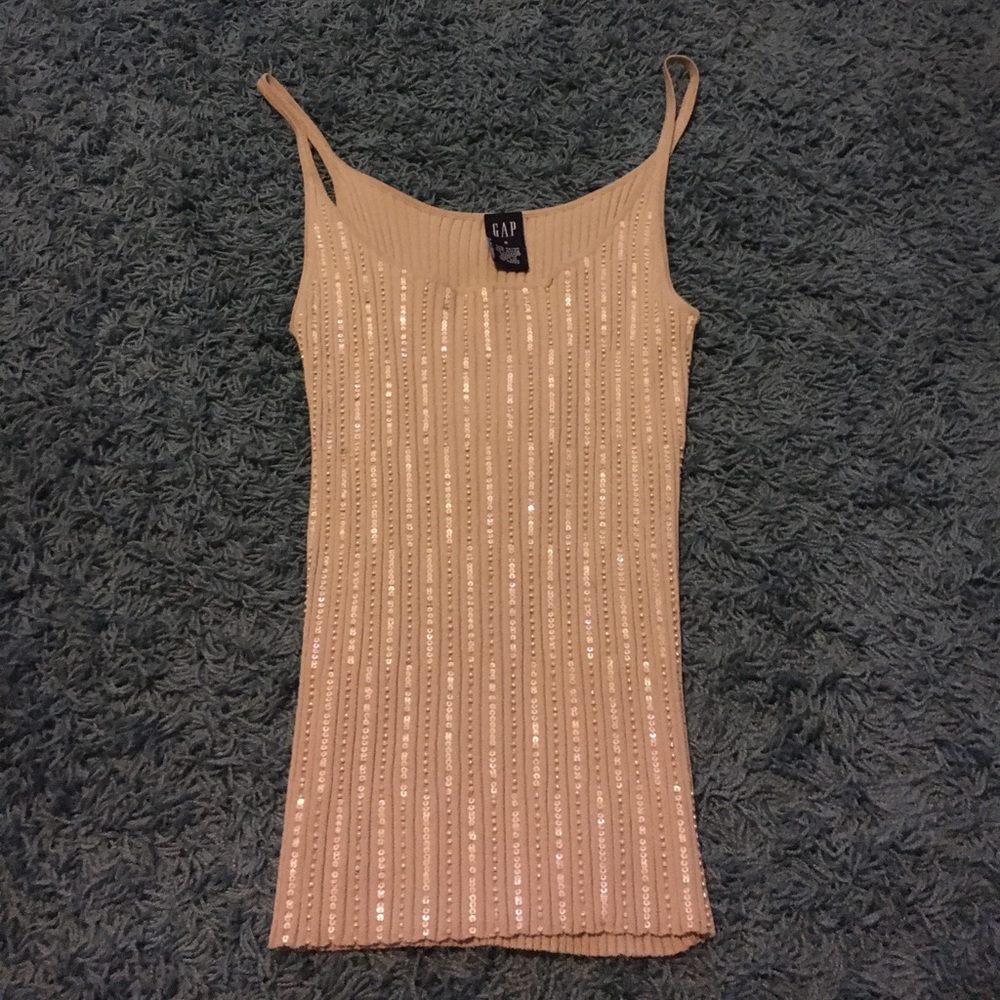 GAP tan sparkle tank top