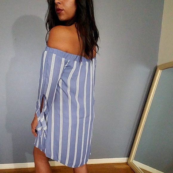BLUE AND WHITE STRIPE DRESS - Picture 2 of 3