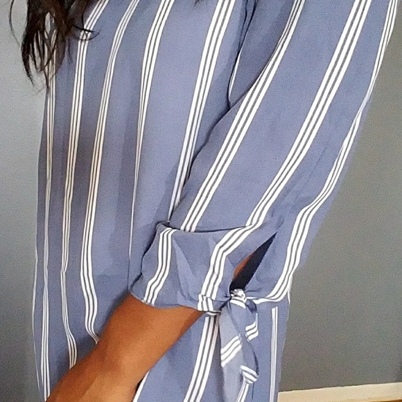 BLUE AND WHITE STRIPE DRESS - Picture 3 of 3