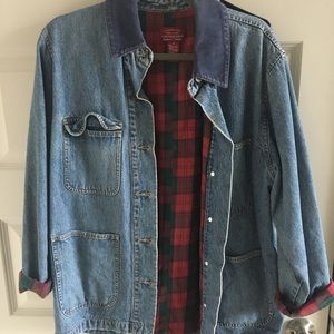 Limited Jeans Jean jacket with plaid lining