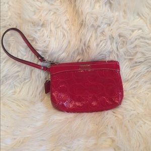 COACH red wristlet